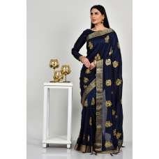 Navy Blue Traditional Indian Festive Saree
