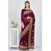 Dark Plum Indian Designer Wedding Saree