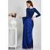 Navy Blue Plain Satin Evening Saree