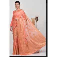 Peach Party Wear Saree Bollywood Diva Outfit