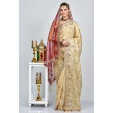 Luxury Gold Maroon Indian Wedding Saree