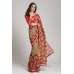 GORGEOUS RED AND BEIGE GEORGETTE INDIAN SAREE