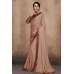 ZACS-605 BEIGE BEAUTIFUL BROCADE BLOUSE INDIAN PARTY WEAR SAREE 