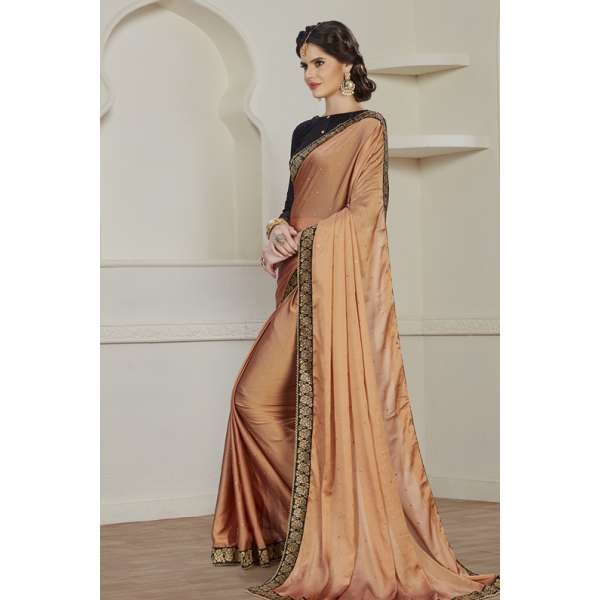 ZACS-607 COPPER SIMPLY ELEGANT PARTY WEAR READY MADE TRADITIONAL INDIAN SAREE