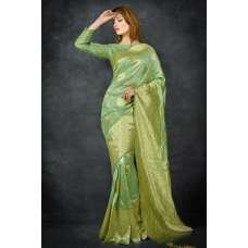 Pista Green Indian Ethnic Banarasi Saree Pista Green Indian Ethnic Banarasi Saree