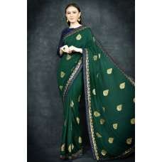 Dark Green & Navy Blue Party Wear Saree Dark Green & Navy Blue Party Wear Saree