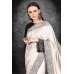 Off White & Black Bridal Party Wear Saree Off White & Black Bridal Party Wear Saree