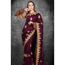 Magenta Purple Brocade Style Blouse Ethnic Saree Magenta Purple Brocade Style Blouse Ethnic Saree