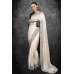 Off White & Black Bridal Party Wear Saree Off White & Black Bridal Party Wear Saree