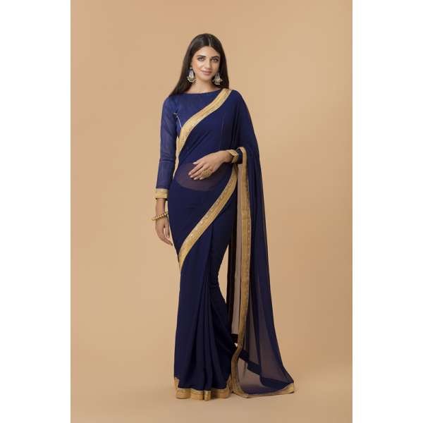 ZACS-704 NAVY BLUE INDIAN FORMAL SAREE