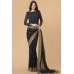 ZACS-715 BLACK GEORGETTE INDIAN READY MADE SAREE