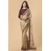 ZACS-714 BEIGE AND PLUM TRADITIONAL INDIAN STYLE SAREE