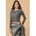 ASH GREY ABSTRACT PRINT DESIGNER READY MADE SAREE ASH GREY ABSTRACT PRINT DESIGNER READY MADE SAREE