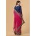 ZACS-716 RANI PINK AND NAVY BLUE BLOUSE BOLLYWOOD STYLE READY MADE SAREE
