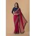 ZACS-716 RANI PINK AND NAVY BLUE BLOUSE BOLLYWOOD STYLE READY MADE SAREE