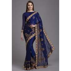 ZACS-872 LUXURY ROYAL BLUE INDIAN PAKISTANI WEDDING SAREE ZACS-872 LUXURY ROYAL BLUE INDIAN PAKISTANI WEDDING SAREE
