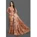 ZAC20-15 PEACH DIGITAL PRINTED FESTIVE EID SAREE