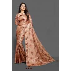ZAC20-15 PEACH DIGITAL PRINTED FESTIVE EID SAREE