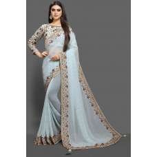 SKY BLUE BOLLYWOOD DESI STYLE SAREE SKY BLUE BOLLYWOOD DESI STYLE SAREE