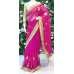 MAGENTA NET EMBROIDERED ETHNIC SAREE