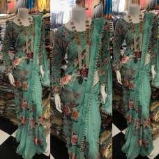 Green Printed Everyday Wear Saree Green Printed Everyday Wear Saree