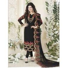 BLACK EMBROIDERED PARTY WEAR INDIAN BOLLYWOOD STYLE SALWAR SUIT