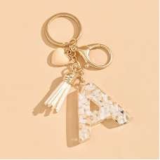 New "A" Resin Keychain with Mini Pebbles New "A" Resin Keychain with Mini Pebbles