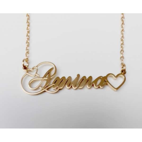 Amina Golden Nameplate Necklace