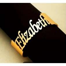 Elizabeth Golden Plated Personalised Open Cuff Bangle Elizabeth Golden Plated Personalised Open Cuff Bangle