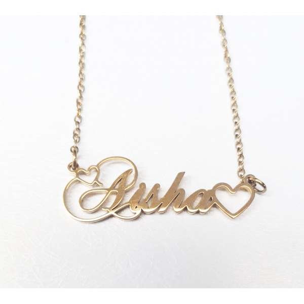 Aisha Nameplate Gold-Plated Stainless Steel Necklace Gift for Her