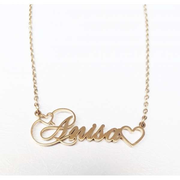 Anisa Nameplate Gold Plated Necklace for Her