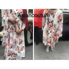 PRINCESS CUT WHITE FLORAL DESIGNER SUIT (MOTHER AND DAUGHTER) PRINCESS CUT WHITE FLORAL DESIGNER SUIT (MOTHER AND DAUGHTER)