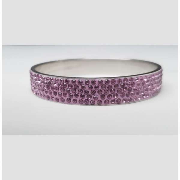 Light Purple Rhinestone Diamond Bangle
