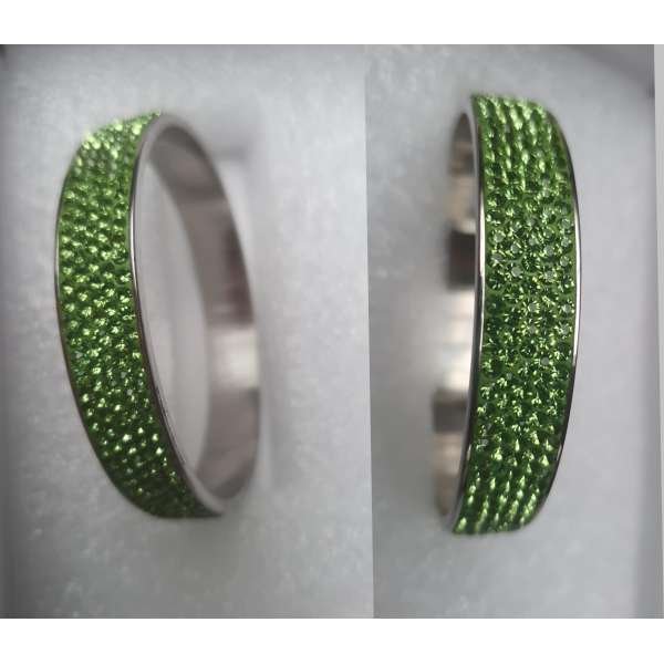 Green Rhinestone Diamond Bangle