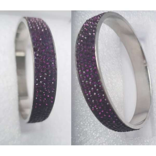 Dark Purple Rhinestone Diamond Bangle