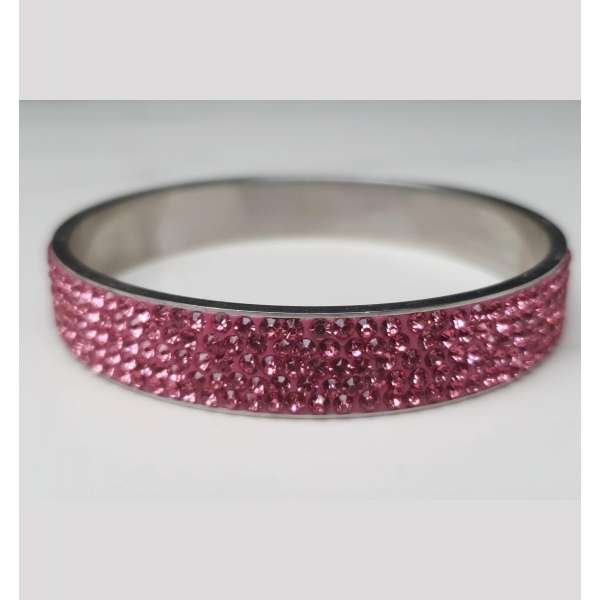 Hot Pink Rhinestone Diamond Bangle