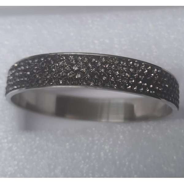 Charcoal Grey Rhinestone Diamond Bangle