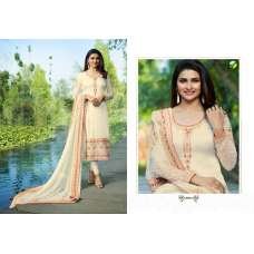 ZAC-94 CREAM PEACH EMBROIDERED READY MADE PAKISTANI CHURIDAAR SUIT 
