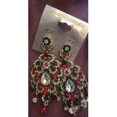 STUNNING INDIAN RED AND GREEN WEDDING EARRINGS STUNNING INDIAN RED AND GREEN WEDDING EARRINGS