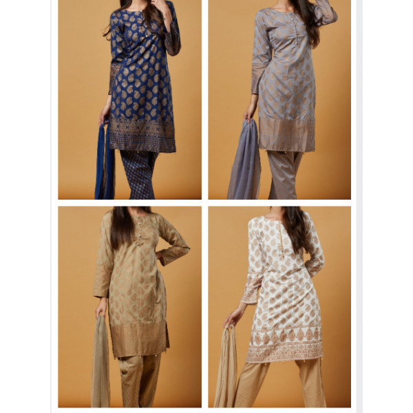 FANCY BLUE GOLD GREY WHITE SALWAR KAMEEZ SUITS