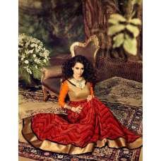 Orange Black Anarkali Gown By Catwalk Designer Archana Kochhar