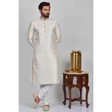 Cream Jammawar Pakistani Mens Kurta Pajama