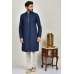 Navy Blue & White Pakistani Men Eid Payjama Kurta