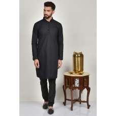 Black Traditional Pakistani Kurta Pajama For Men