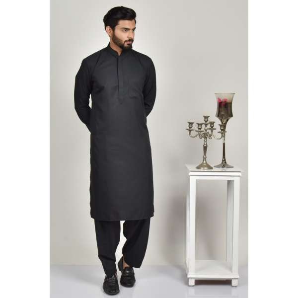 Black Eid Kurta Pajama Menswear Suit