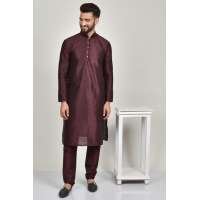 Maroon Silk Kurta Pajama For Men