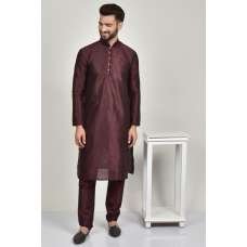 Maroon Silk Kurta Pajama For Men Maroon Silk Kurta Pajama For Men