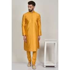 Mustard Asian Wedding Kurta Pajama For Men