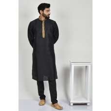Black Embroidered Kurta Pajama