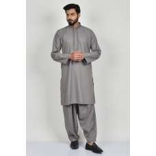 Grey Indian Mens Kurta Shalwar Suit